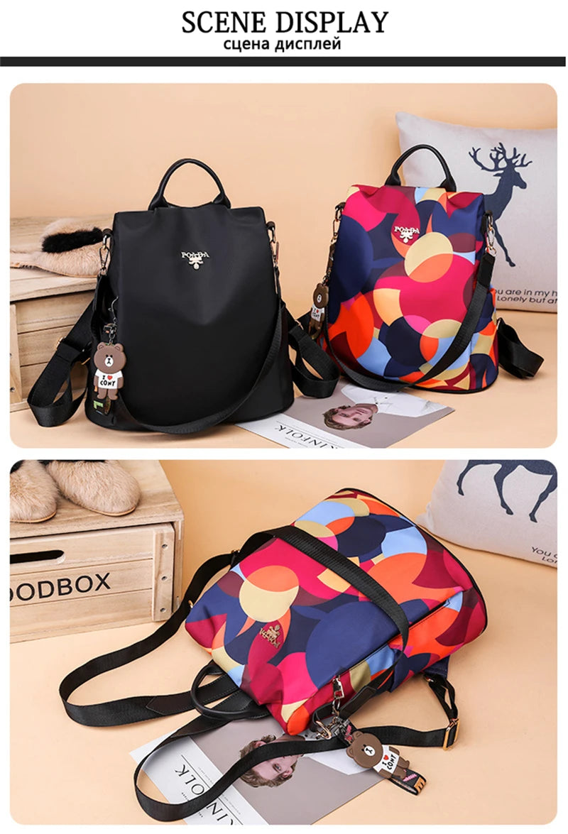 NEW Fashion Anti Theft Women Backpack Durable Fabric Oxford School Bag Pretty Style Girls School Backpack Female Travel Backpack