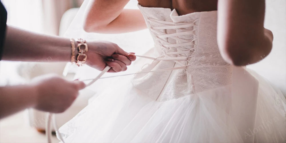 Alonlivn Customize Made Beauty Lace Fitted Beaded 2 In 1 Mermaid Wedding Gowns Trumpet Removable Train Bridal Gowns