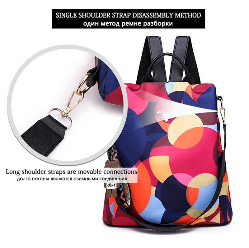 NEW Fashion Anti Theft Women Backpack Durable Fabric Oxford School Bag Pretty Style Girls School Backpack Female Travel Backpack