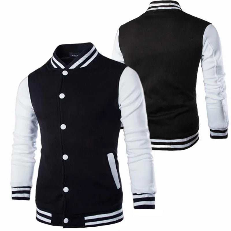 Hoodies Men Baseball Jacket Men Fashion Design Wine Red Mens Slim Fit College Varsity Jacket Men Harajuku Boy Sweatshirt