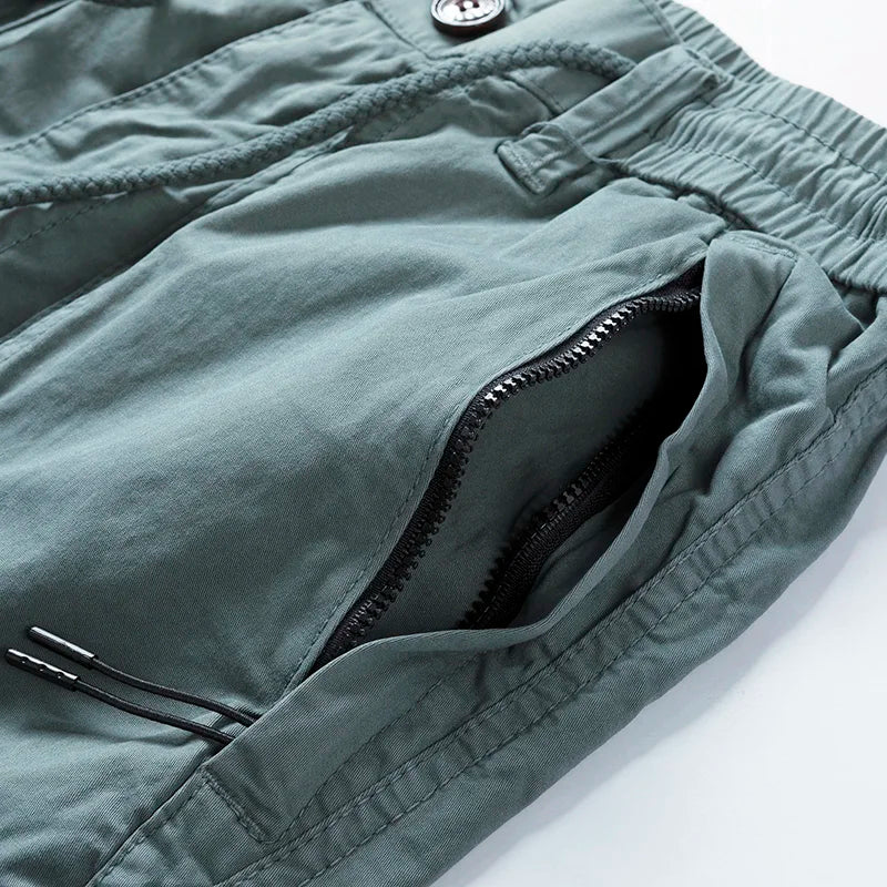 Men Summer New Premium Stretch Tactical Cotton Cargo Shorts Men Streetwear Pockets Shorts men Casual Fashion Loose Beach Shorts