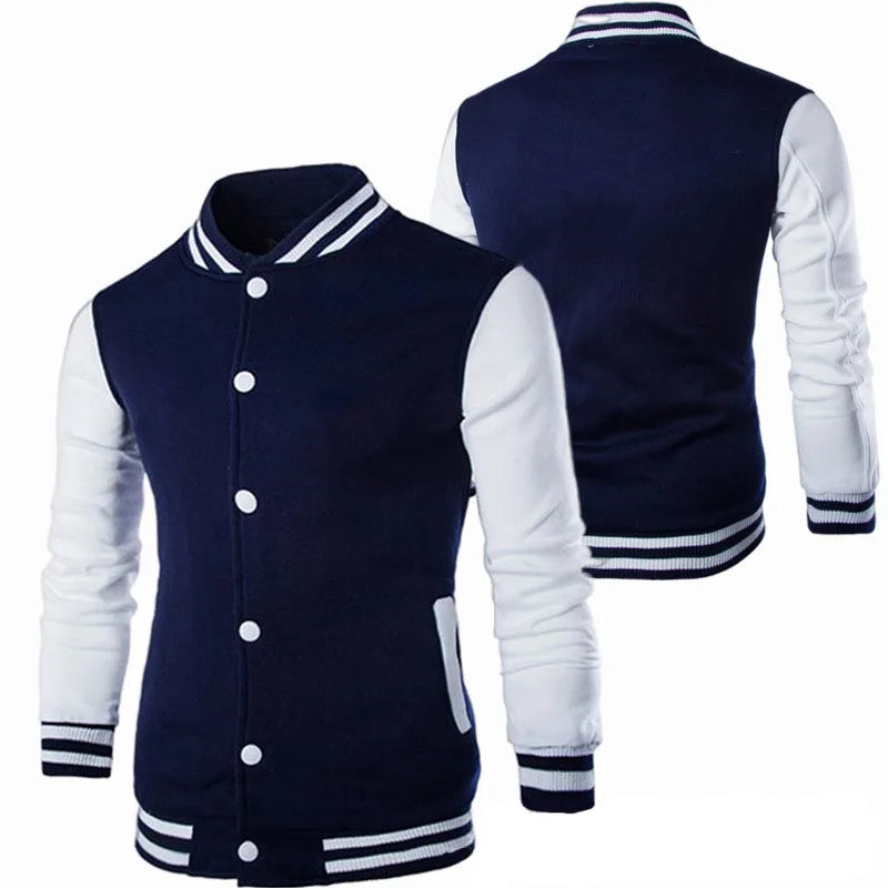 Hoodies Men Baseball Jacket Men Fashion Design Wine Red Mens Slim Fit College Varsity Jacket Men Harajuku Boy Sweatshirt