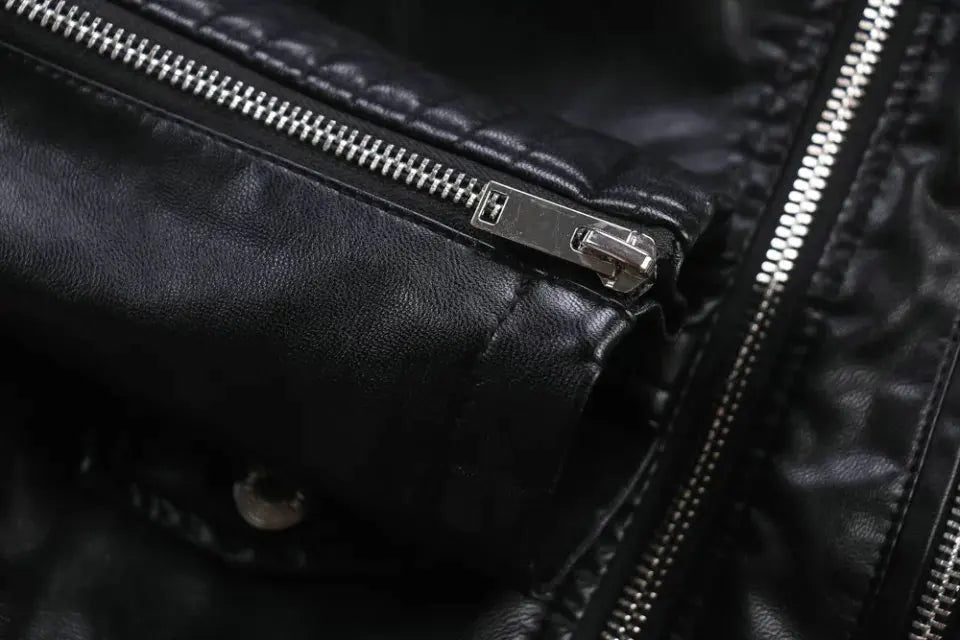 2026 Hot Fashion Women New Winter Warm Faux Leather Jackets with Fur Collar Belt Ladies Thick Black Moto & Biker Outerwear Coats
