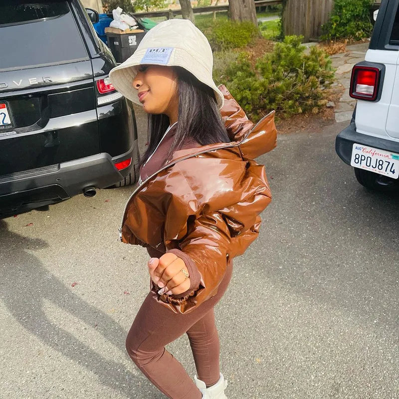 Winter Down Jacket Women 2025 White Color Cropped Puffer Jacket Parka Outwear Thick Bubble Coat Fashion Streetwear Plus Size