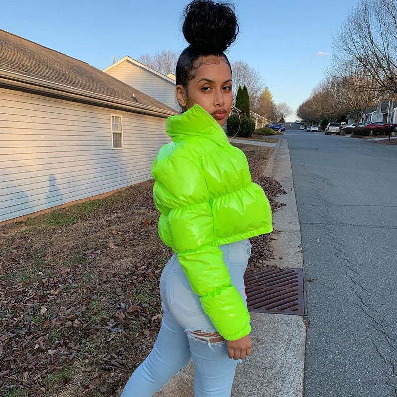 Winter Down Jacket Women 2025 White Color Cropped Puffer Jacket Parka Outwear Thick Bubble Coat Fashion Streetwear Plus Size