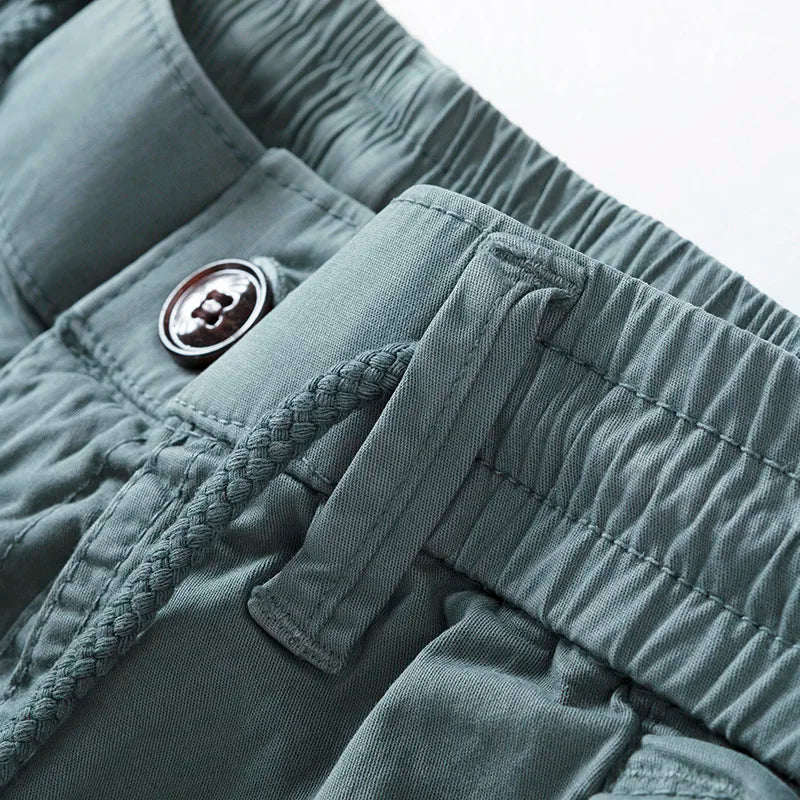 Men Summer New Premium Stretch Tactical Cotton Cargo Shorts Men Streetwear Pockets Shorts men Casual Fashion Loose Beach Shorts