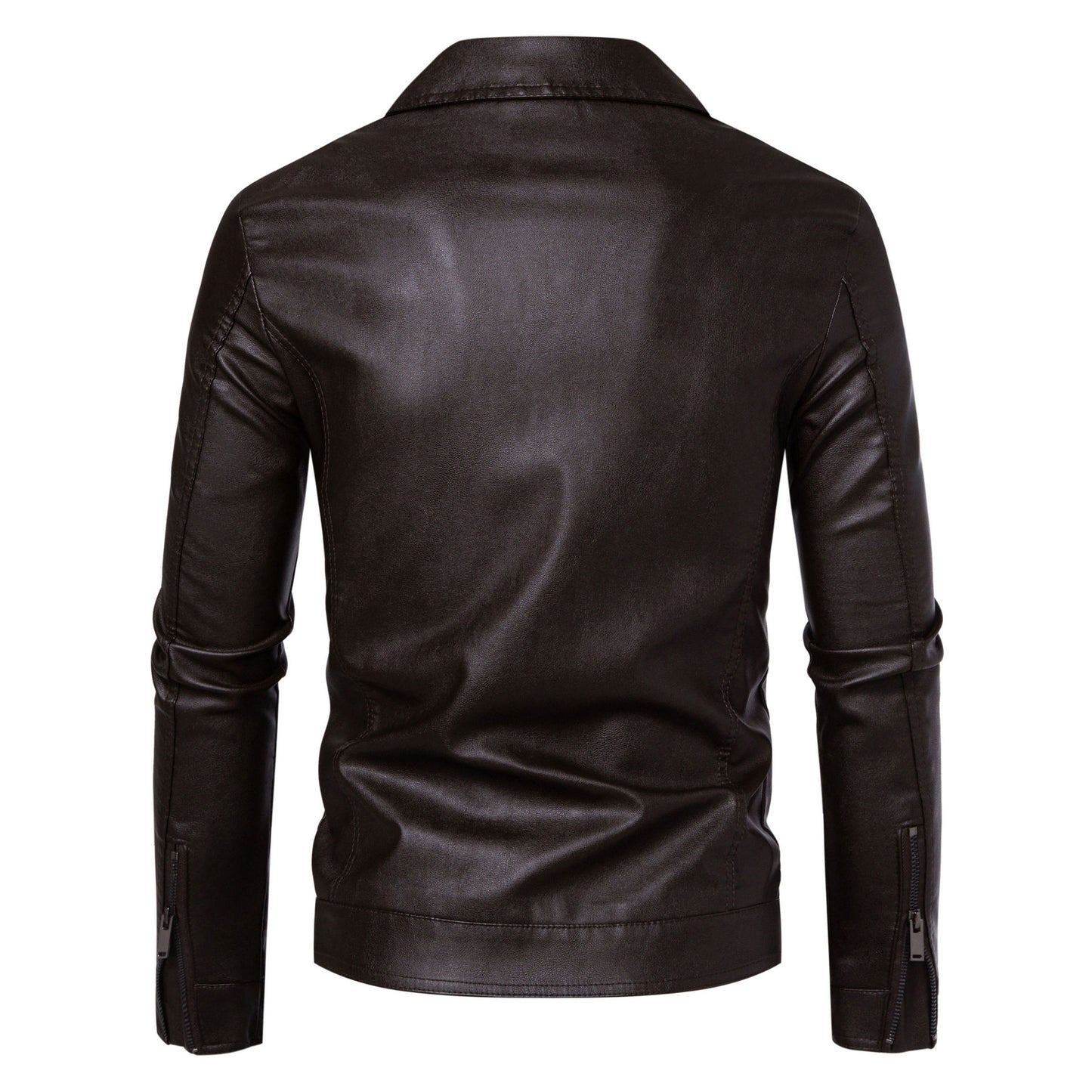 Minglu Hooed Black Pu Mens Leather Jacket Spring Autumn Long Sleeve Slim Fit Solid Color Faux Leather Zipper Male Coats 5XL