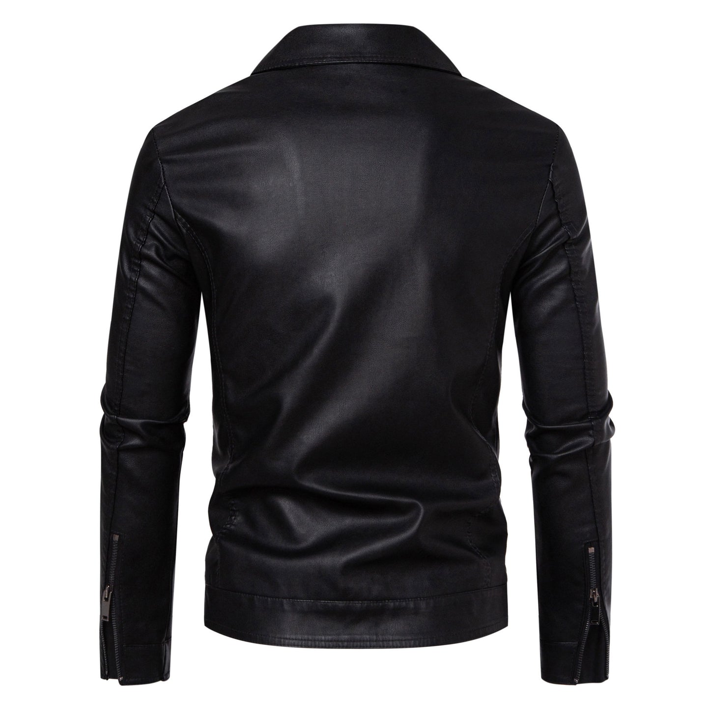 Minglu Hooed Black Pu Mens Leather Jacket Spring Autumn Long Sleeve Slim Fit Solid Color Faux Leather Zipper Male Coats 5XL