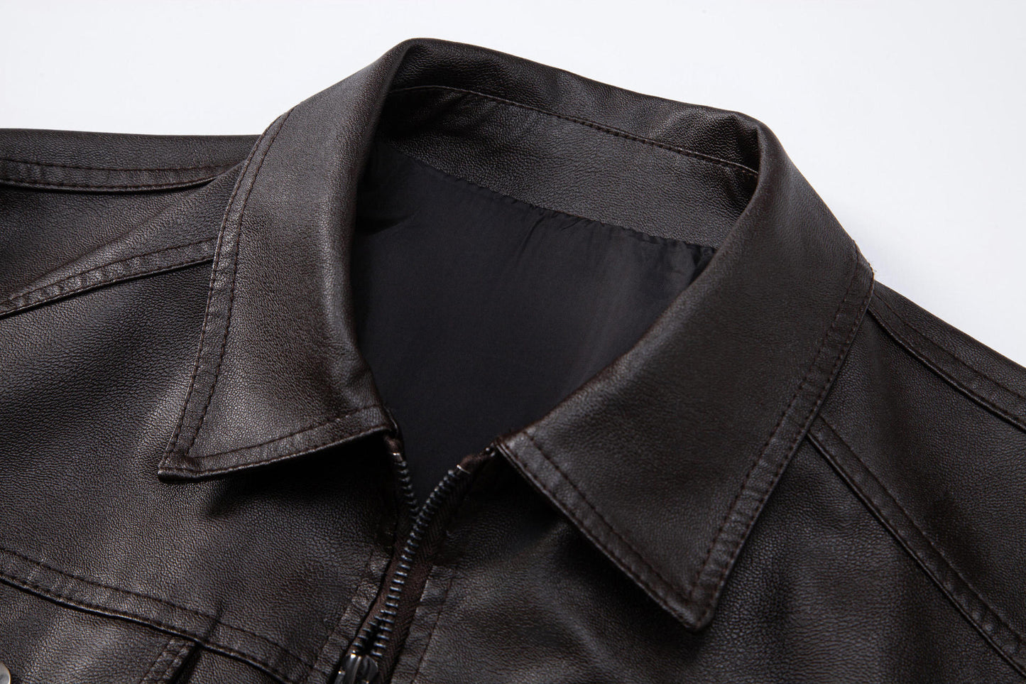 Minglu Hooed Black Pu Mens Leather Jacket Spring Autumn Long Sleeve Slim Fit Solid Color Faux Leather Zipper Male Coats 5XL
