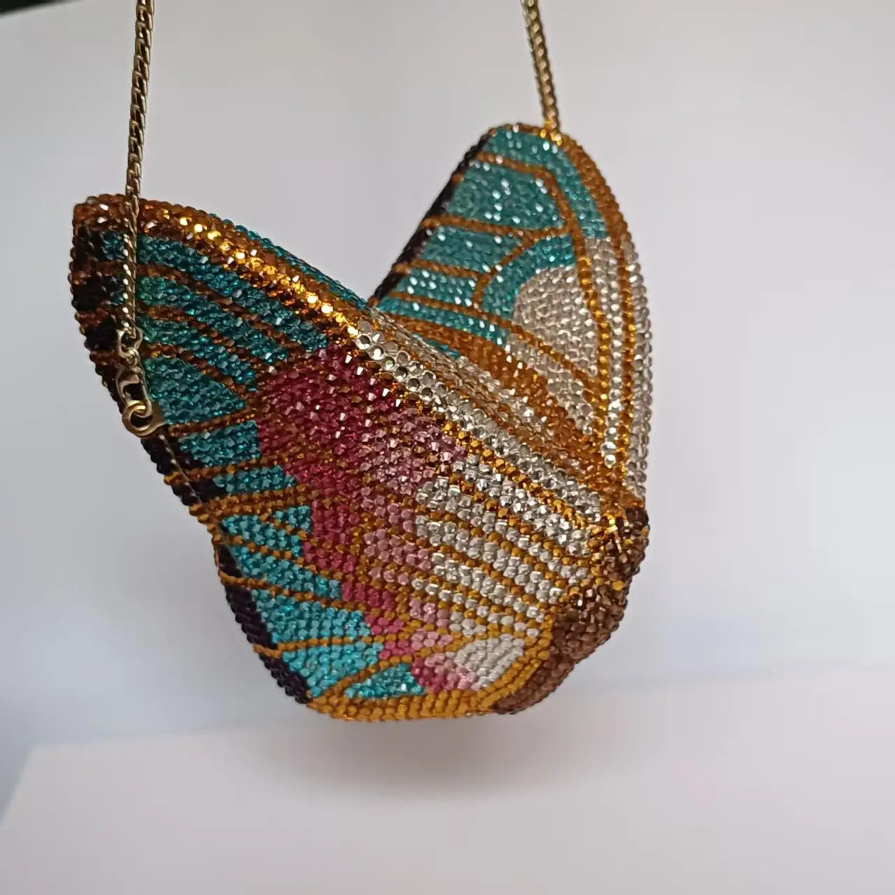 Women Butterfly Diamonds Evening Clutch Purse Luxury Metal Gems Evening Bags Dinner Party Handbag and Purses Bridal Crystals Bag