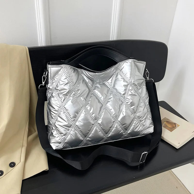 Simple Versatile Diamond Large Capacity Retro Handbag Women's Casual Soft Handle Crossbody Shoulder Bags