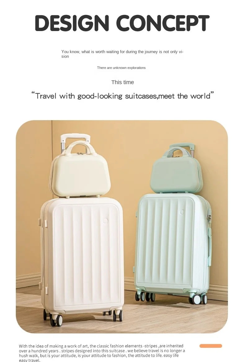 Large Capacity Suitcase Lightweight Suitcase Set 20 Inch Carry on Cabin Suitcase Trolley Luggage with Cup Holder