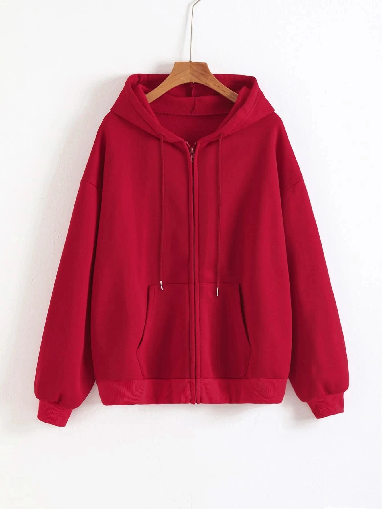 Womens Solid Color Zipper Hoodies Autumn Casual Sportswear Trendy Comfortable Long Sleeved All-Match Pocket Ziop-UP Hoody