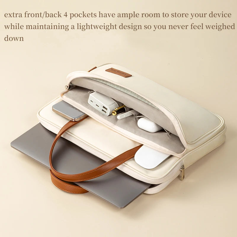 Laptop Bag Women Slim Briefcase Notebook Carring Case for MacBook Air 13 Pro 14 M5 Huawei Matebook Lenovo Acer Xiaomi 15.6 inch