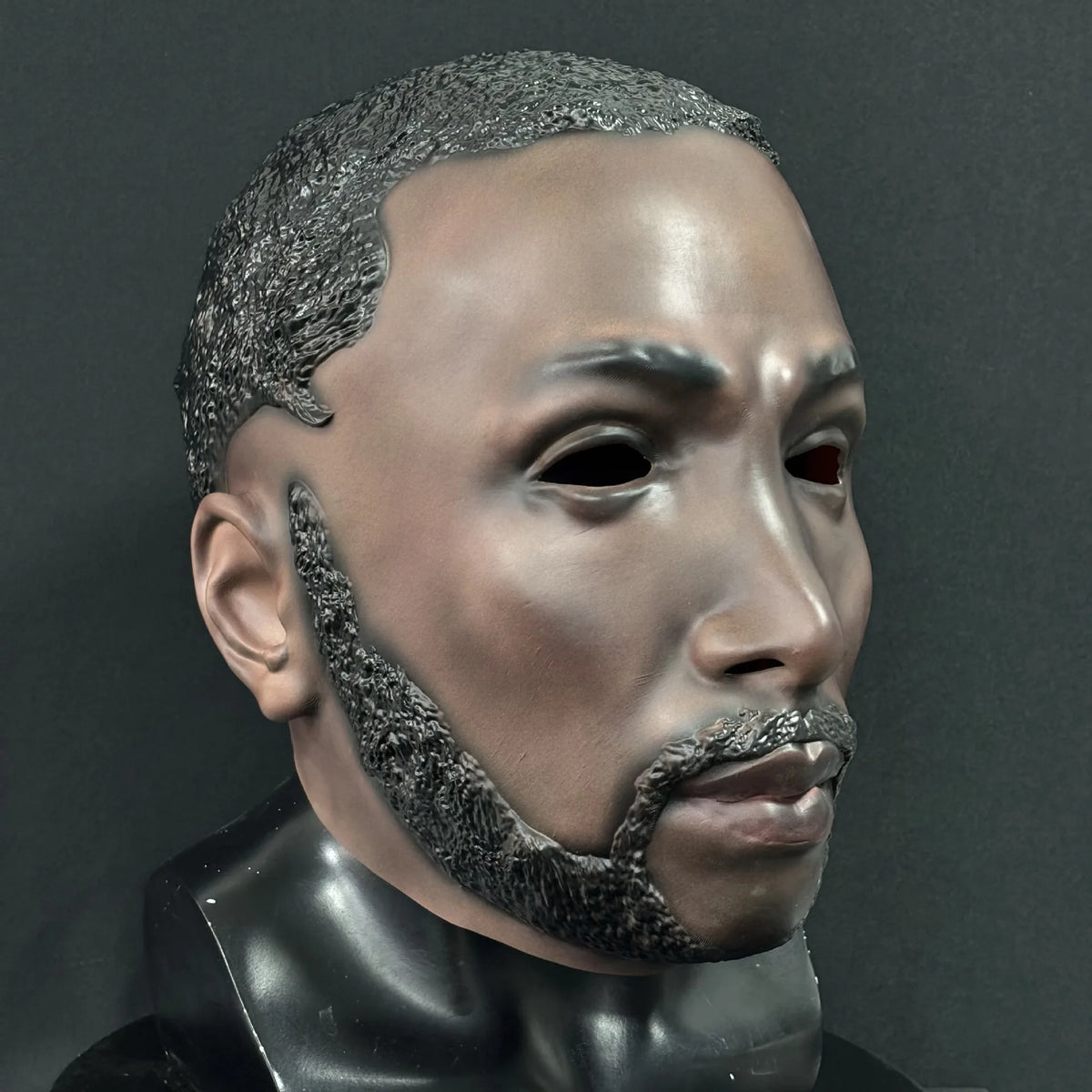 Realistic Bearded Man Full Head Latex Mask Detachable Red Lens Goggles Adult Halloween Cosplay Masquerade Party Costume Props