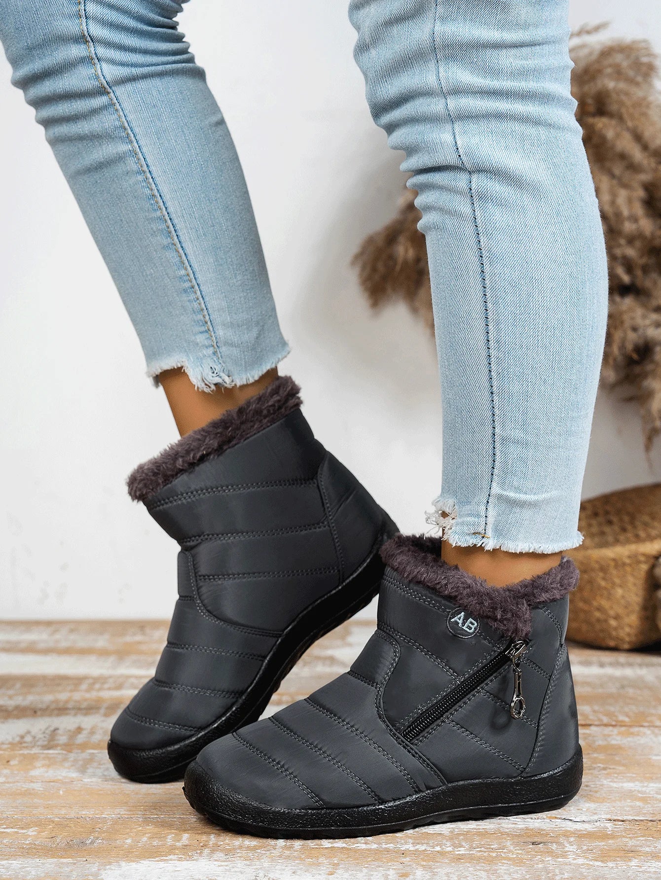 Women's shoes Solid-color warm mid-calf cotton boots women's Winter shoes Cotton boots cheap shoes clearance free shipping