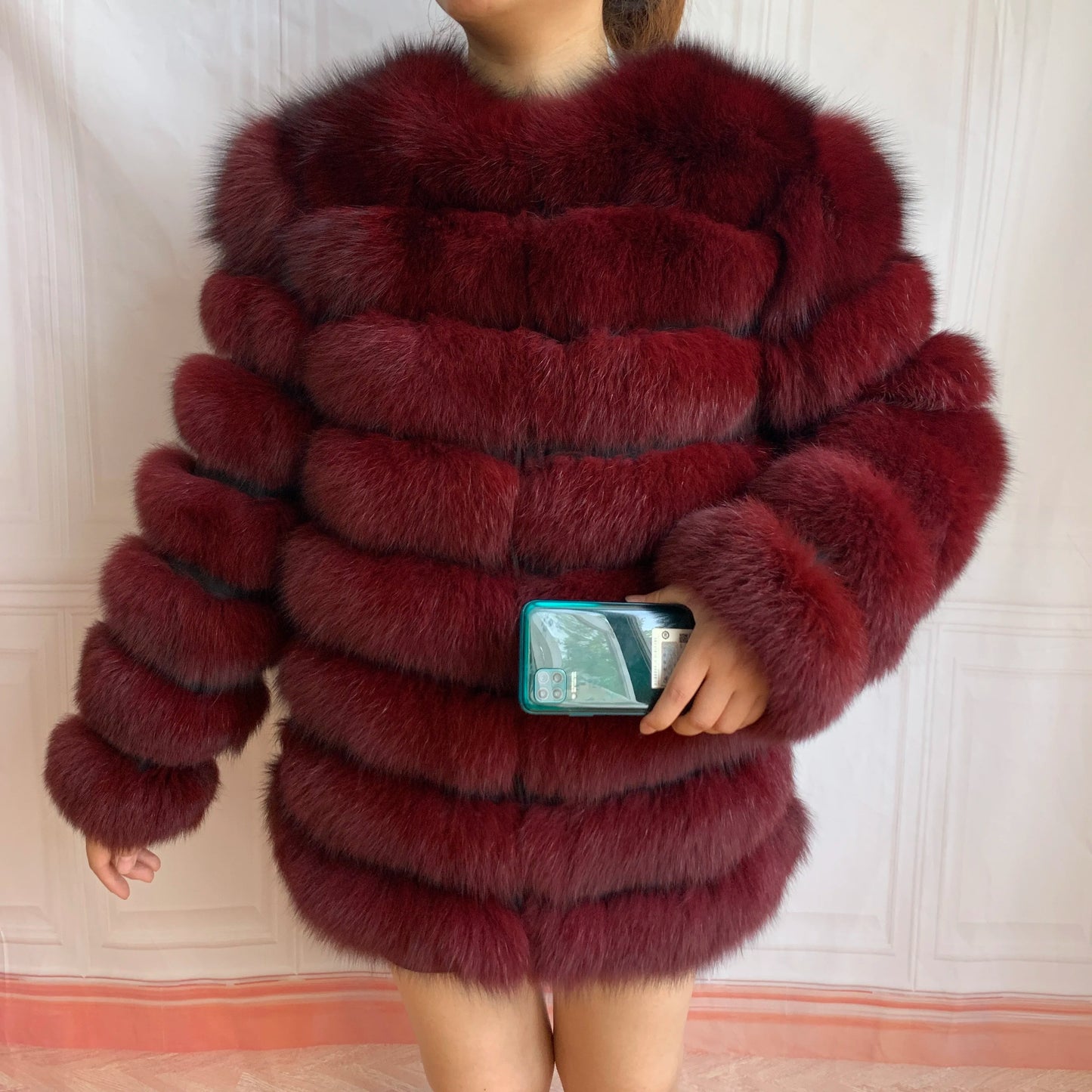NEW Style Length Sleeves 4in1 Real Fur Coats Women Natural Real Fur Jackets Vest Winter Outerwear Women Fox Fur Coat Quality Fur