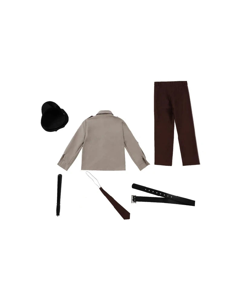 Unisex Sheriff Cosplay Costume Police Uniform Full Set Long Sleeve Halloween Carnival Party Stage Performance Dress Outfits