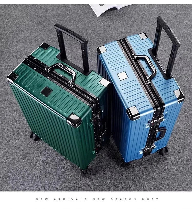 Aluminium Frame Suitcase Large-capacity Trolley Case Strong and Durable Password Cabin Bag Thickened PC suitcase 20/22/24/26/28