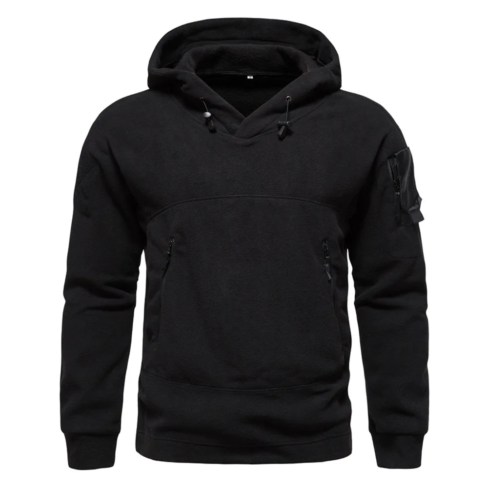 2026 Autumn Spring Fleece Hoodies Men Tactical Sweatshirts Outdoor Thermal Multi-pocket Polar Pullovers Hoodies Man Clothing