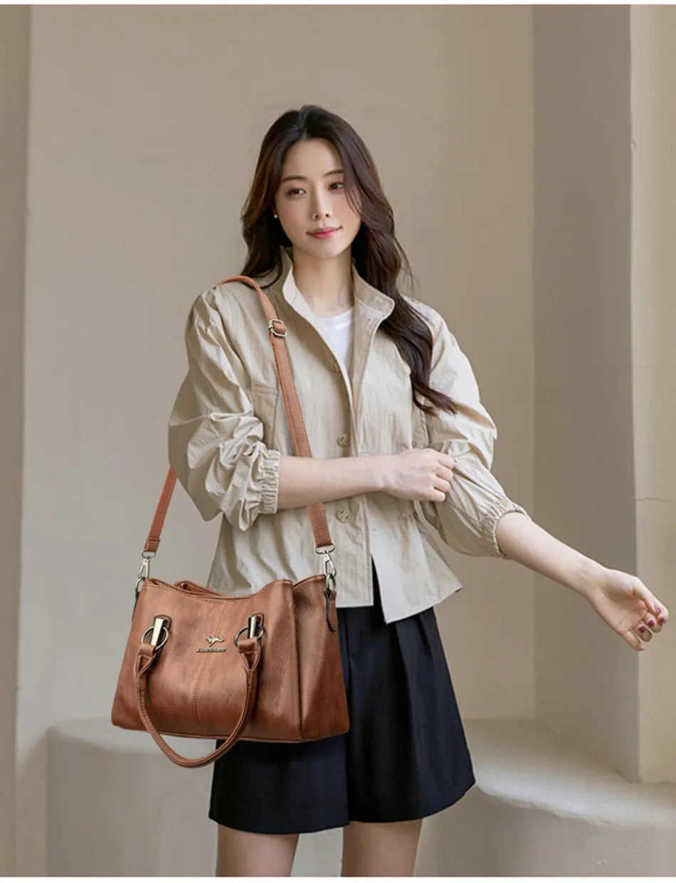 High-quality Soft Leather Luxury Handbags Women Bags Designer High-capacity Ladies Crossbody Hand Bags for Women 2024 Sac A Main