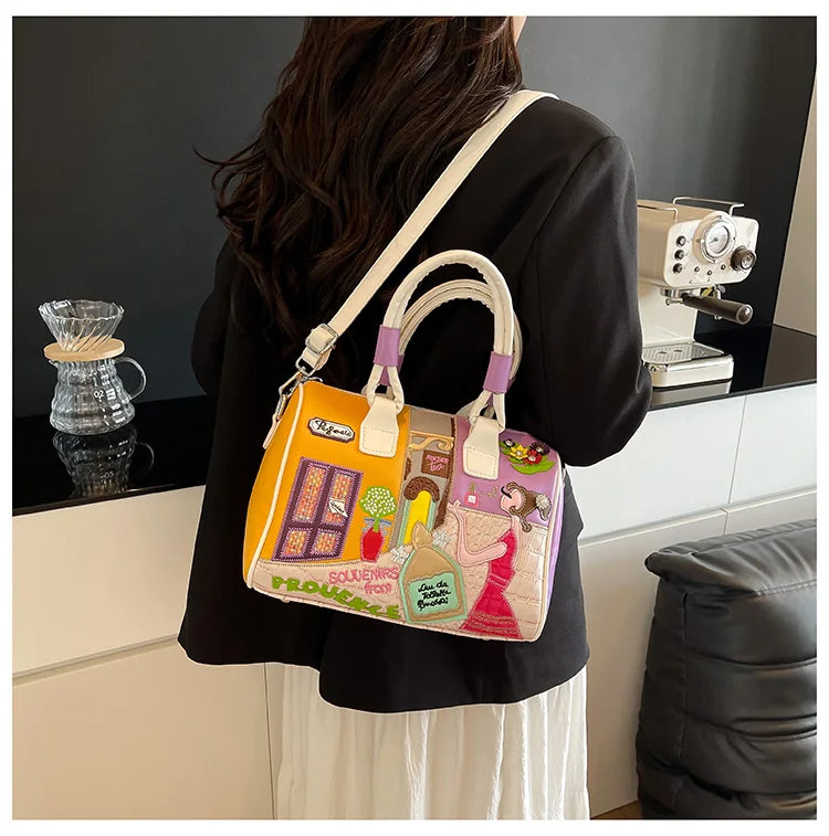 Design Patchwork Zipper 2026 Hot Sale Women's Bags Retro High Quality Women's Bags PU New Personality Stylish Shoulder Bags