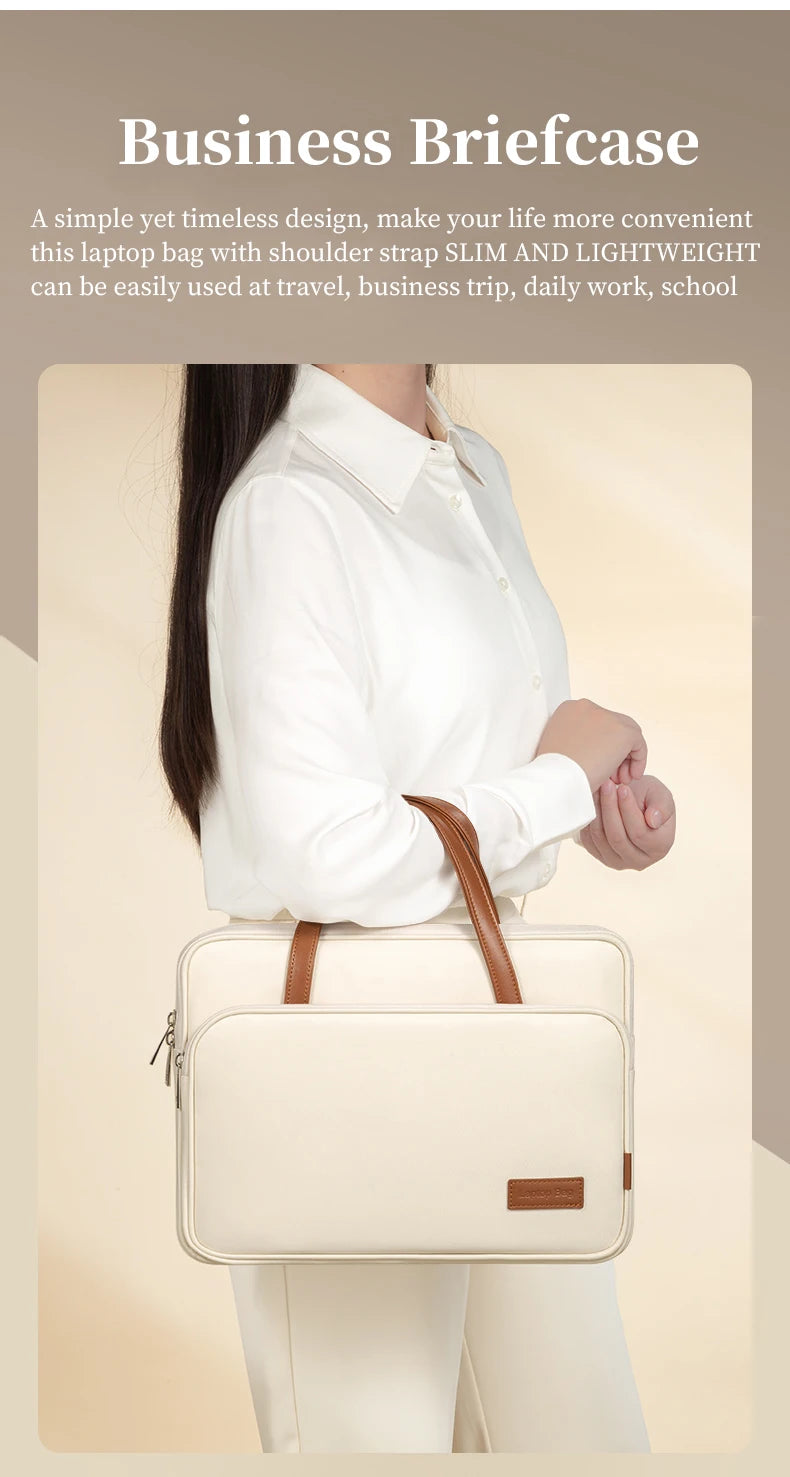 Laptop Bag Women Slim Briefcase Notebook Carring Case for MacBook Air 13 Pro 14 M5 Huawei Matebook Lenovo Acer Xiaomi 15.6 inch