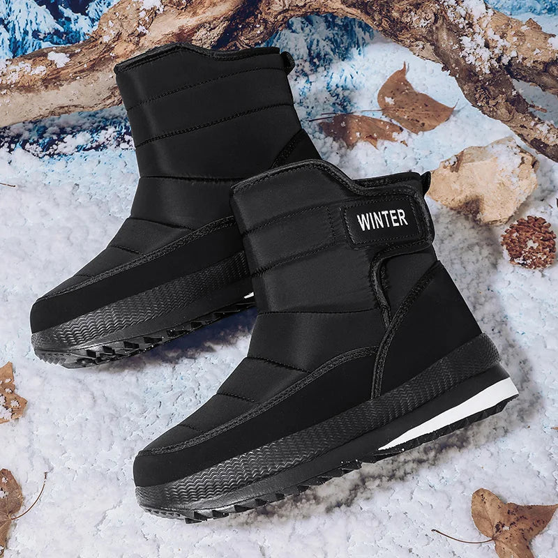 New Men's Winter Boots Warm Plush Snow Boots High Quality Waterproof High-Top Men's Ankle Boots Outdoor Men Hiking Boots Sneaker