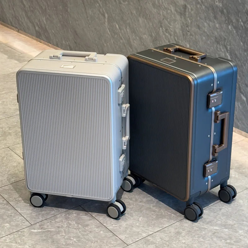 Sturdy Aluminium Frame Suitcase 28 inch Large Size Drop-resistant Trolley Case Business Suitcase 20 inch Boarding Box TSA lock