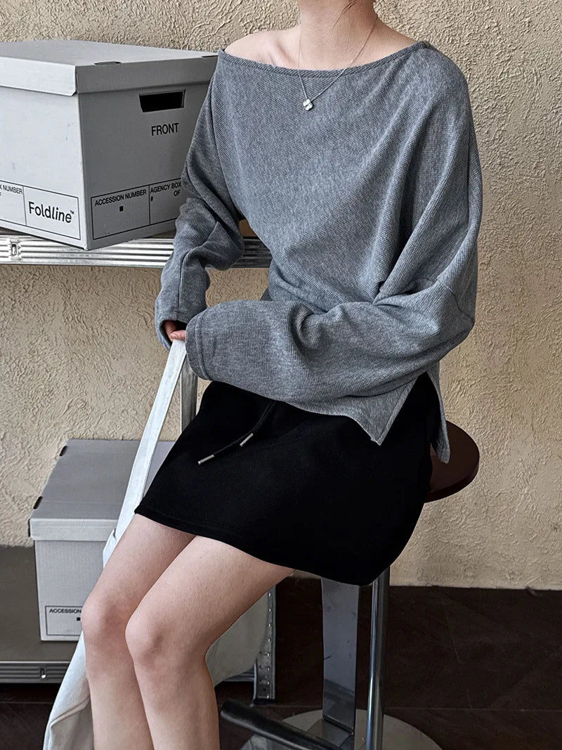 2026 Women Spring Sexy Off The Shoulder Cotton Hoodies Long Sleeve Casual Pullovers Clothes Women Tops Sweatershirt