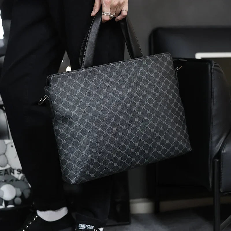 Luxury Business Handbags Men Briefcase Fashion Print Handbag Men Crossbody Messenger Bag Laptop Bag Male Top-Handle Bags Totes