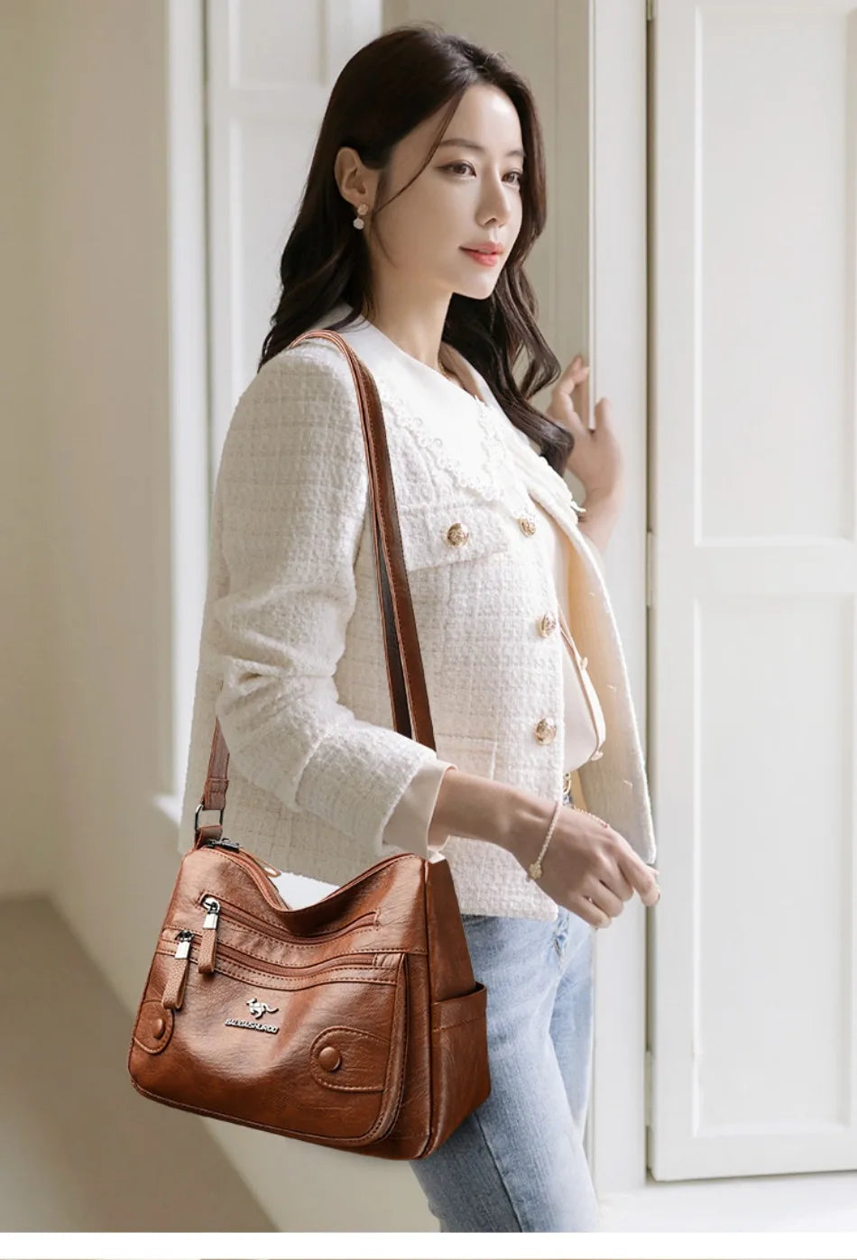 Luxury Messenger Bag Women Bags Designer Top Quality Soft Pu Leather Shoulder Crossbody Bags for Women Ladies Purses Handbags