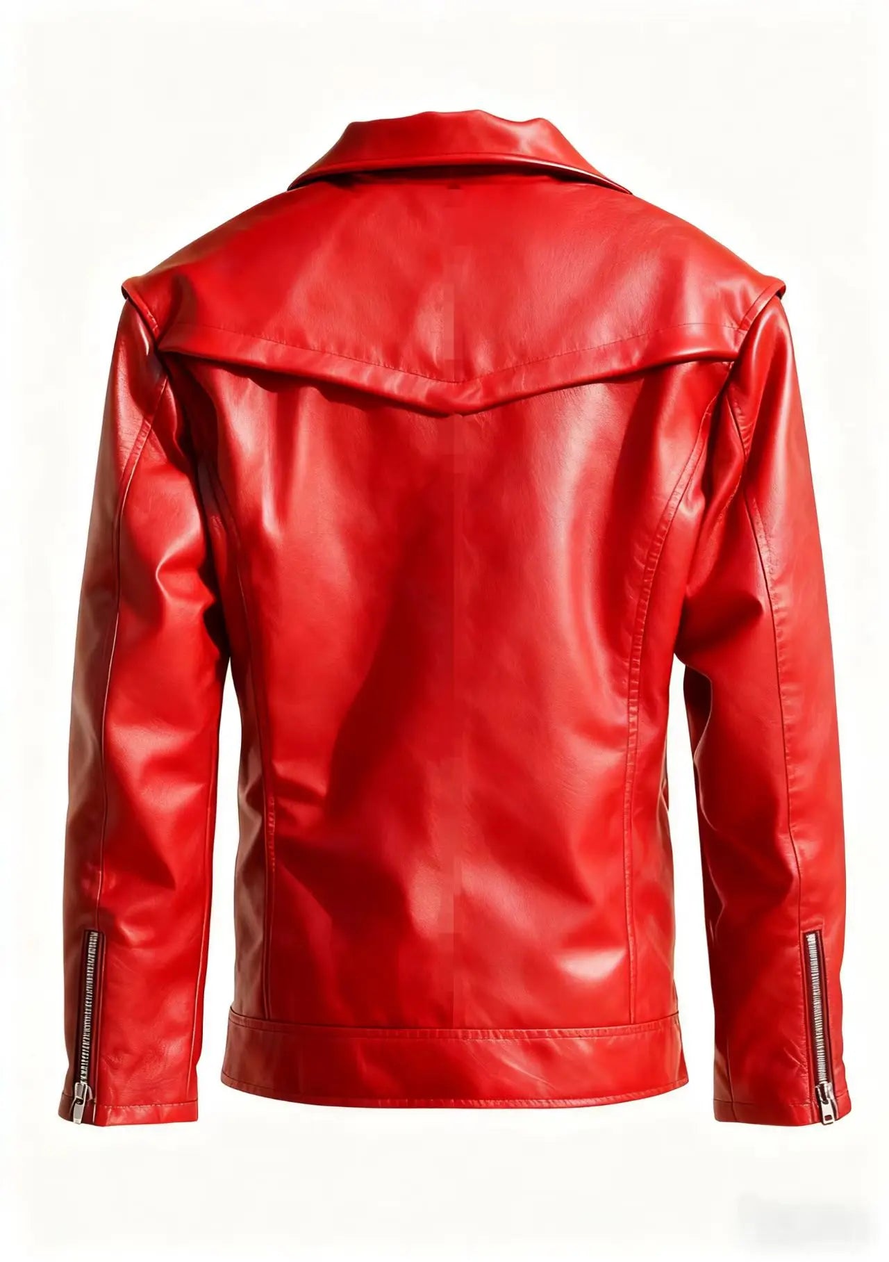 Winter and Autumn Men's Oversized Button-down PU Leather Coat with Multiple Zippers Polo Jacket, with Many Zippers