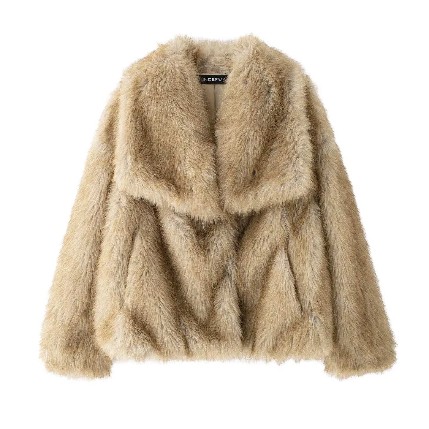 HH 2025 Winter Coats For Women New Artificial Fur Effect Loose Cropped Coat Female Versatile Streetwear Women's Cardigan