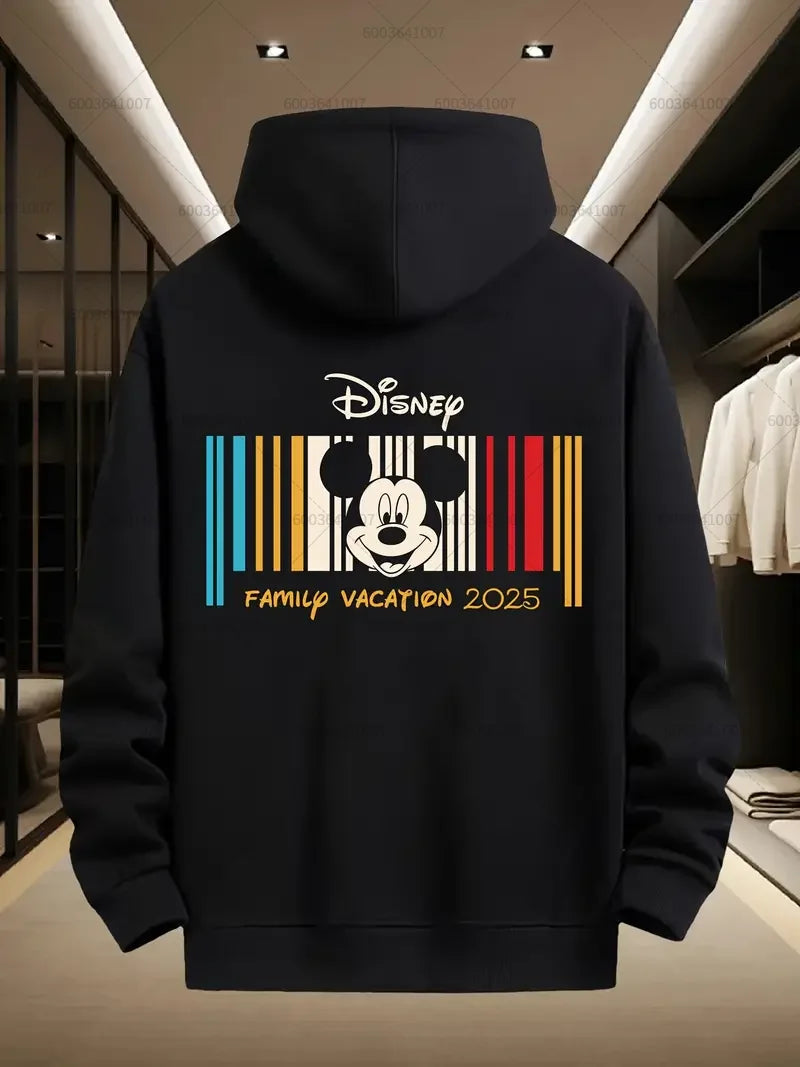 Couple Disney Mickey Mouse Vacation Men's Hoodies Women Sweatshirt Unisex Pullover Autumn Winter Cotton Fleece Hoody Oversized