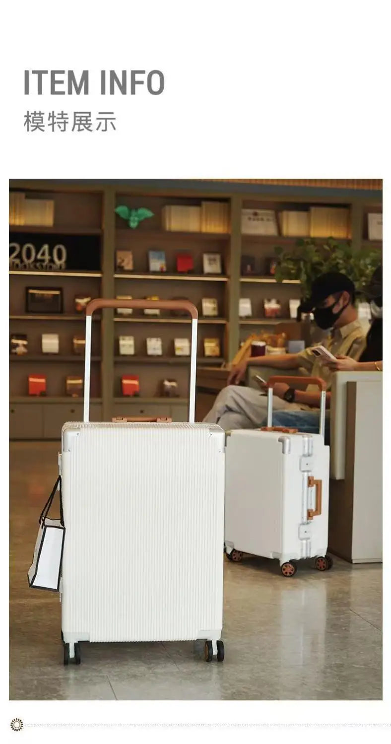 2025 New Wide Trolley Case Luggage Large Capacity 20/24/26 inch Plus Aluminium Frame ABS+PC Luggage Cabin Boarding Suitcase