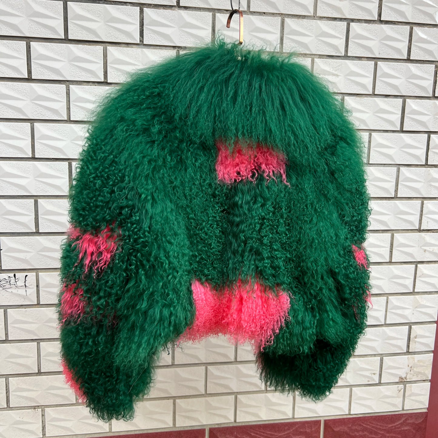 Aulande New Women Winter 100% Real Fur Mongolian Sheepskin Coats Short  40 CM Standing Coller Fashion High Quality Sheep Jacket