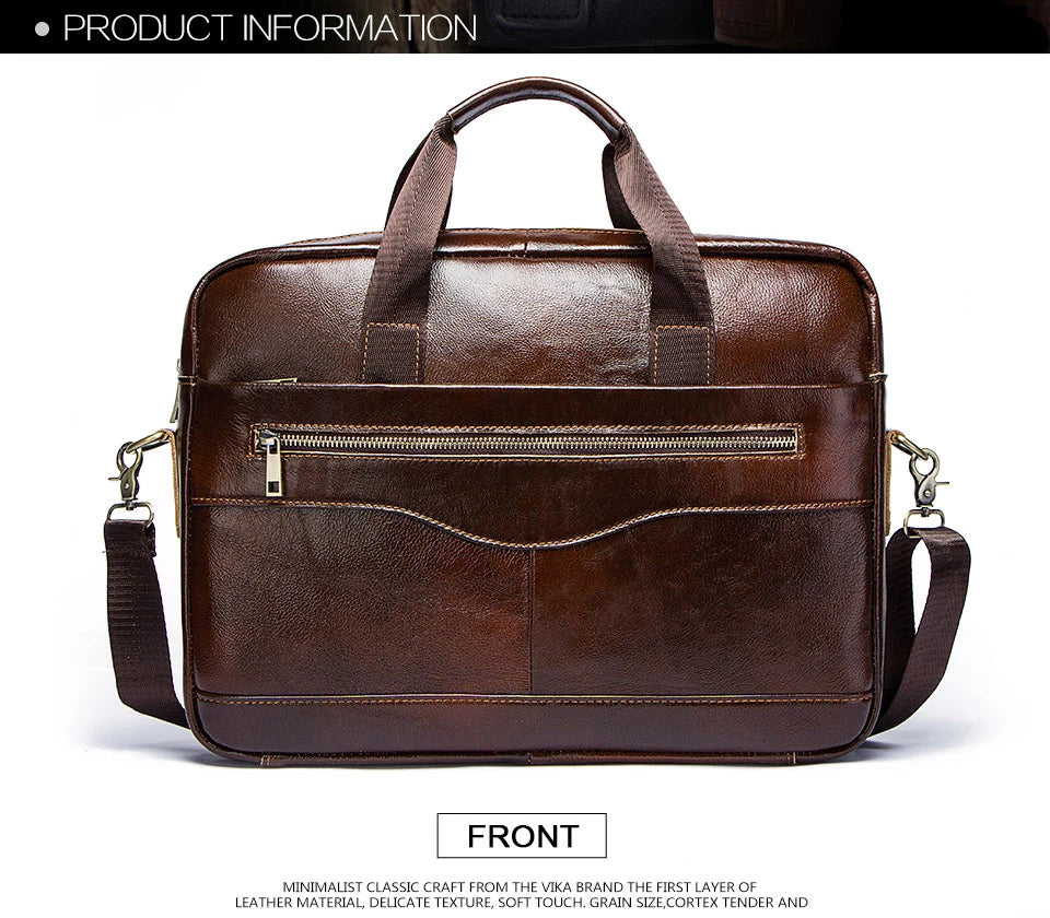 Genuine Leahther Men Briefcase Portable Office Handbag for Laptop Bag High Quality Business Messenger Shoulder Bags Travelling