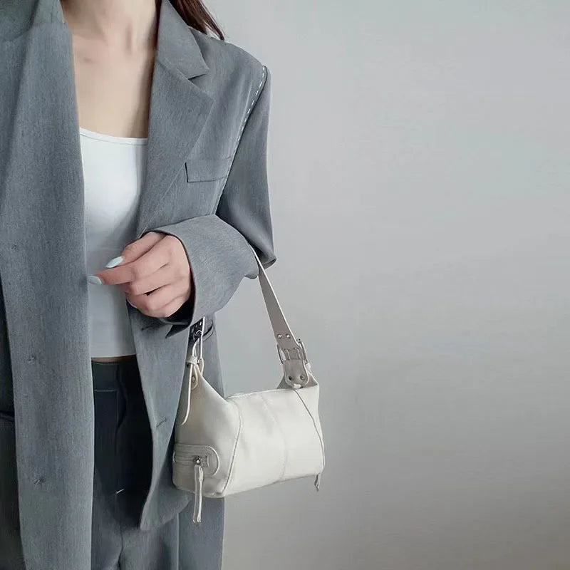 Y2K Style Shoulder Bag For Women Trendy Motorcycle Handbag Minimalist Shoulder Purse For Girls Street Wear