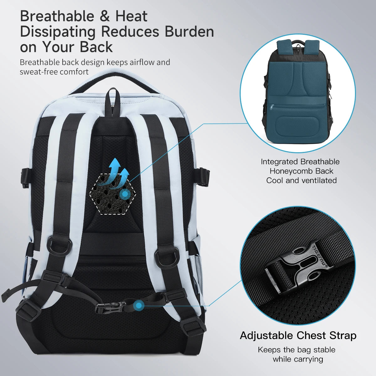Tigernu School Backpacks For Men Bags For Travel Backpacks Women Nylon Bags For School Knapsack Girls 15.6 Laptop Backpacks Male