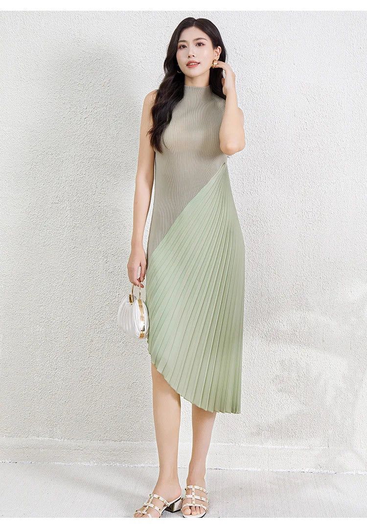 High-end women's summer dresses, sophisticated and stylish new styles, solid color, irregular patchwork, elegant evening gowns.