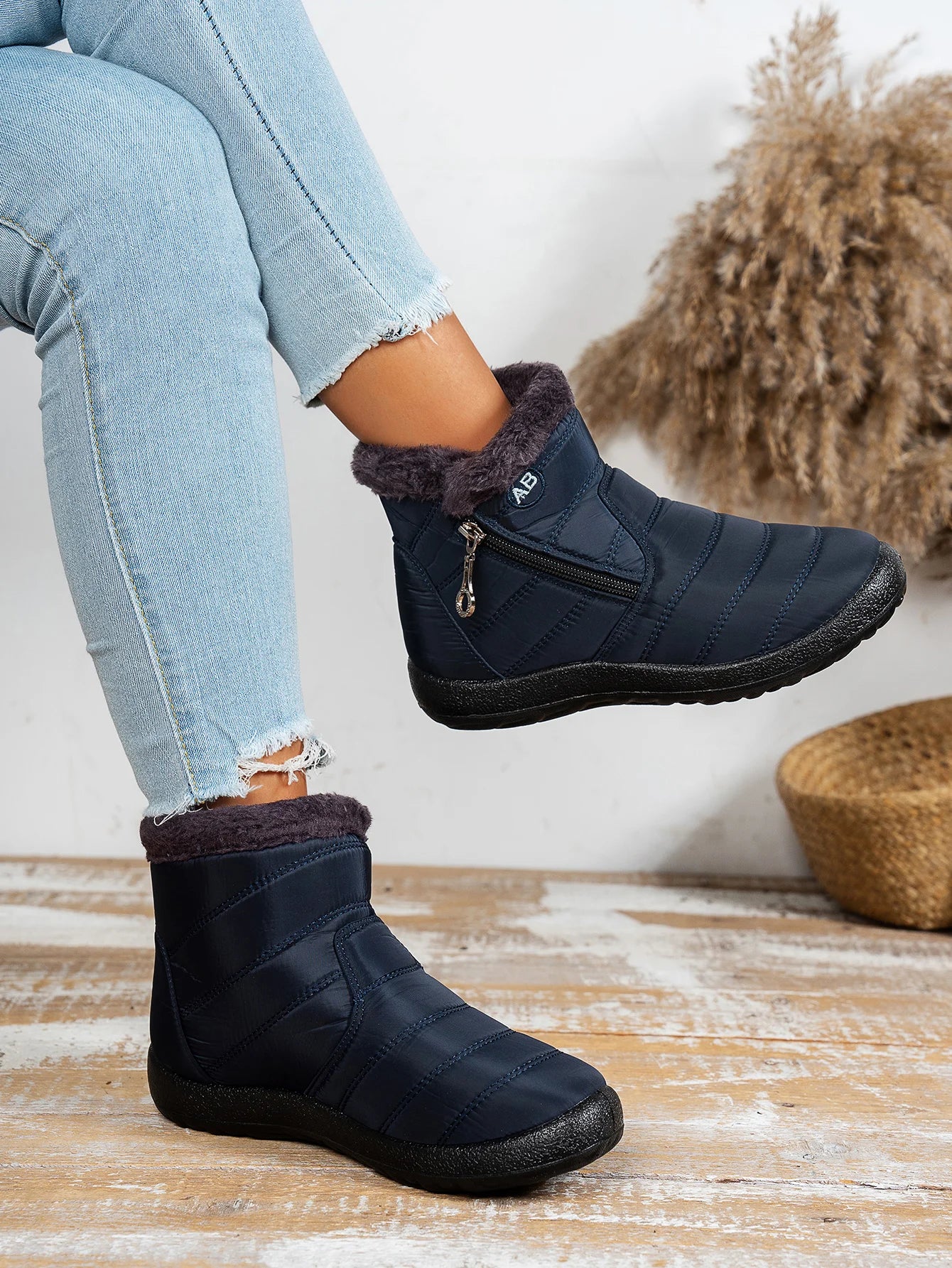 Women's shoes Solid-color warm mid-calf cotton boots women's Winter shoes Cotton boots cheap shoes clearance free shipping