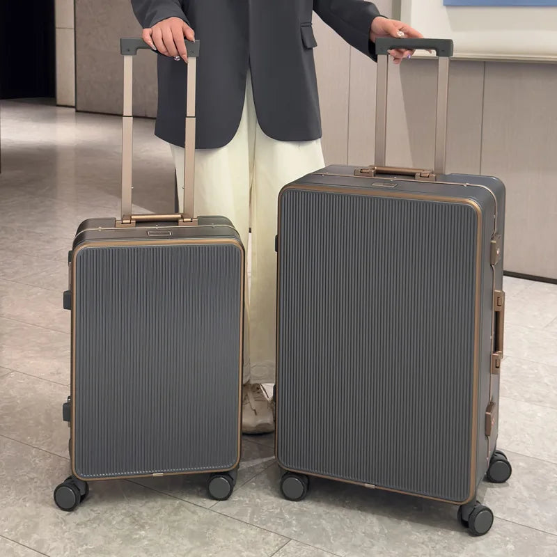 Sturdy Aluminium Frame Suitcase 28 inch Large Size Drop-resistant Trolley Case Business Suitcase 20 inch Boarding Box TSA lock