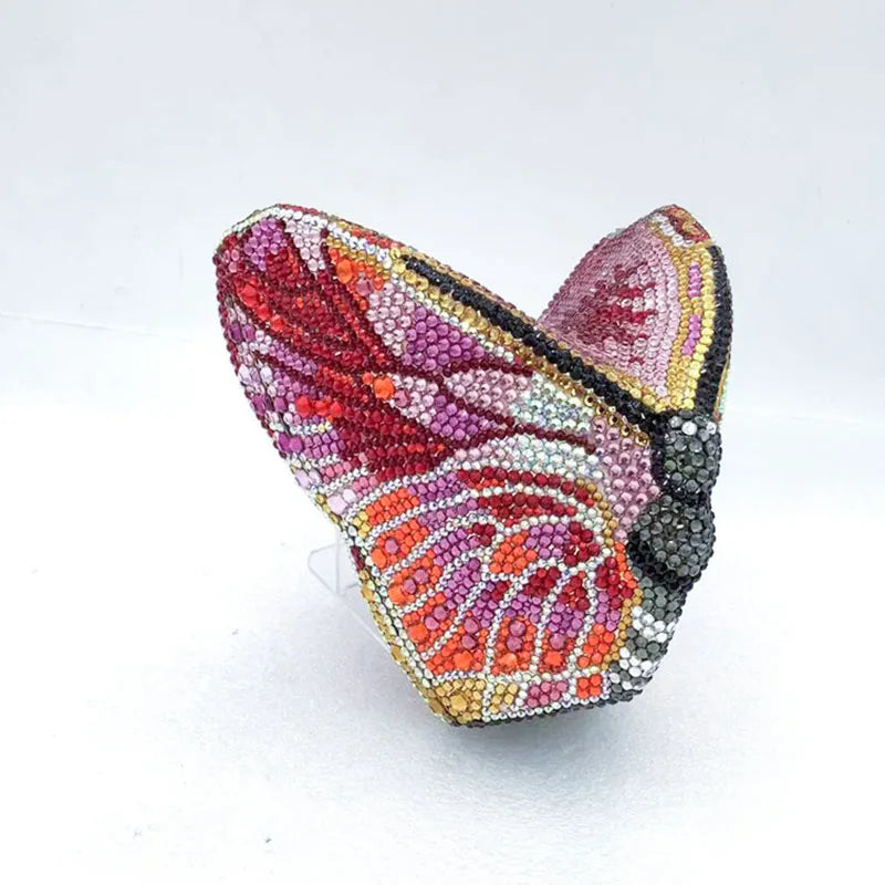 Women Butterfly Diamonds Evening Clutch Purse Luxury Metal Gems Evening Bags Dinner Party Handbag and Purses Bridal Crystals Bag