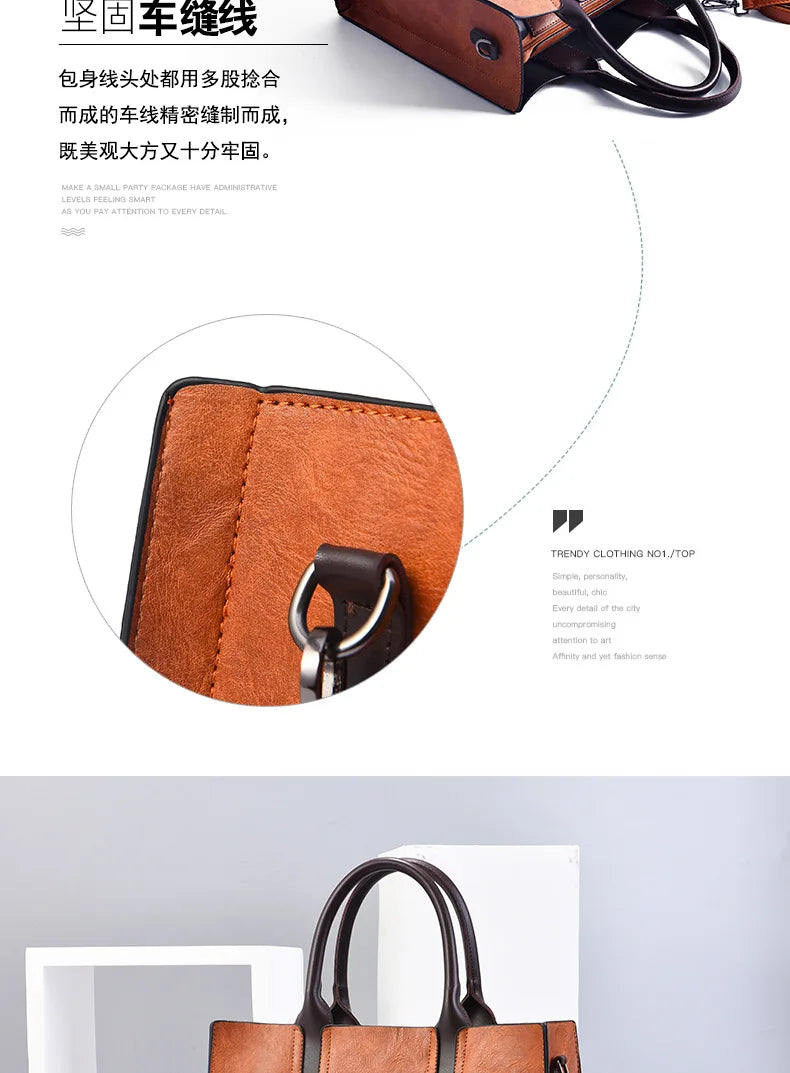 Large Capacity Women's Casual Tote Bag Women Leather Handbags Ladies Square Shoulder Bag Bolsas Femininas Fashion Crossbody Bag