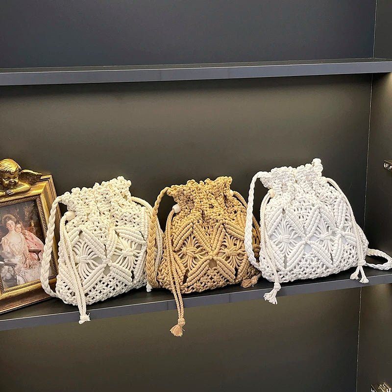 LEFTSIDE Weave Small Shoulder Bags for Women 2025 New Summer Knit Crossbody Bag Females Weave Raffia Beach Bags Handbags