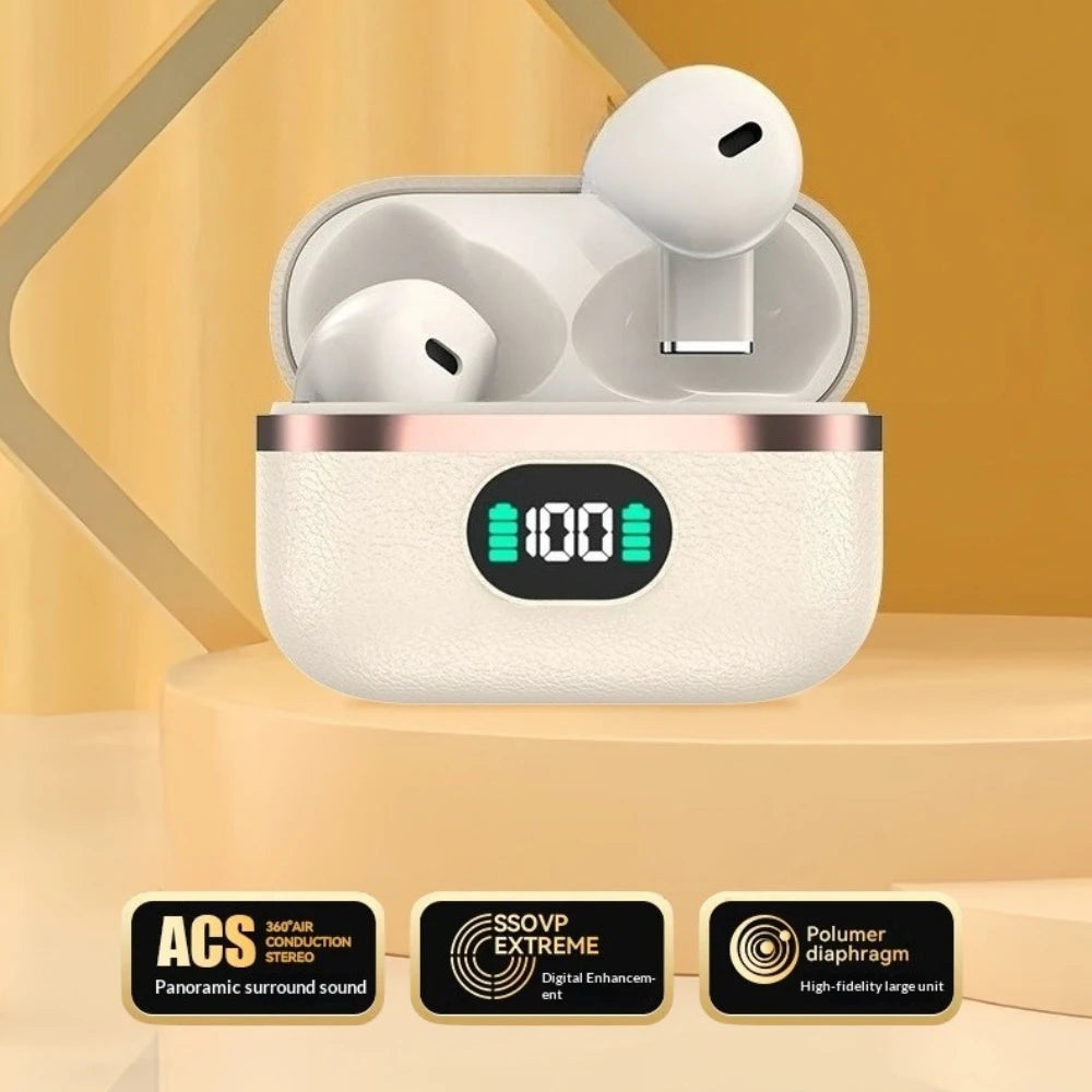 Wireless TWS Semi-In-Ear Earbuds with Sleek Design Long Endurance Battery Built-in Mic Versatile Headphones for Active Lifestyle