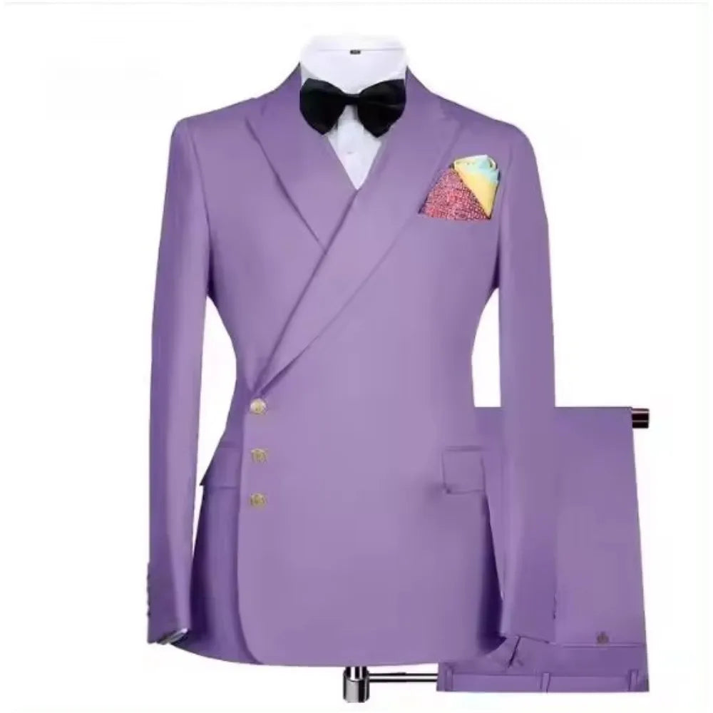 Formal Men Suits Spacial Design 3 Buttons Blazer Pants Business Wedding Groom Prom Tailored Made Suits For Men