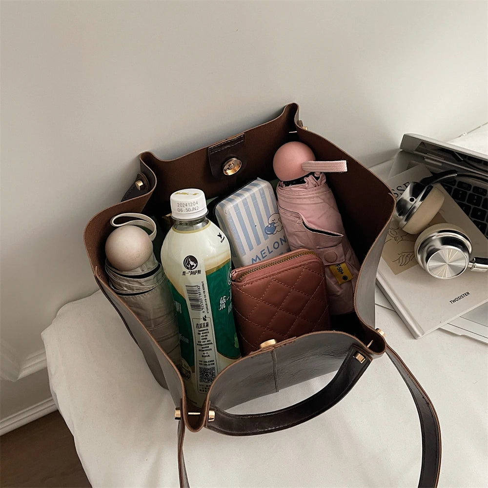Transformable Shoulder Tote Bags For Women 2025 Latest Luxury Designer Handbags Soft PU Leather Large Capacity Shopper Tote Bag
