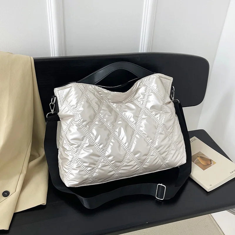 Simple Versatile Diamond Large Capacity Retro Handbag Women's Casual Soft Handle Crossbody Shoulder Bags
